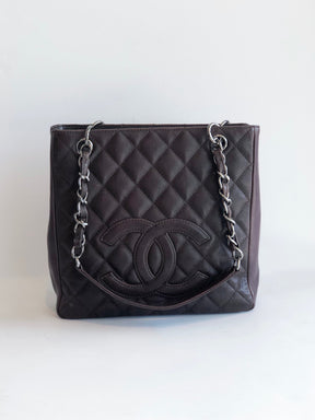 Chanel Petite Shopping Tote Brown