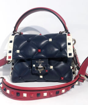 Valentino Navy Candy Stud Bag Front of Bag