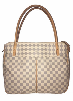 Louis Vuitton Azur Figheri GM Bag White Gray Check